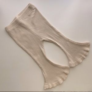 Baby Girl Ribbed Beige Bell Bottoms